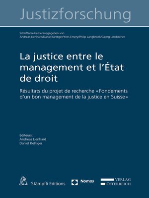 cover image of La justice entre le management et l'État de droit